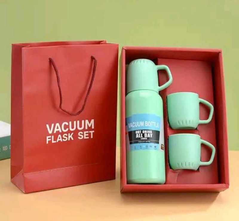 Beautiful Steel Bottle With Two Cups