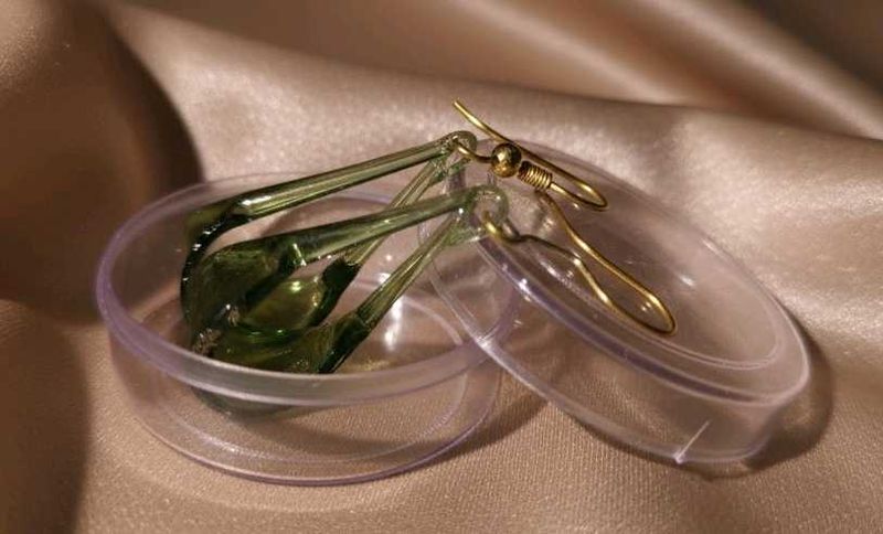 Green Drop Earrings