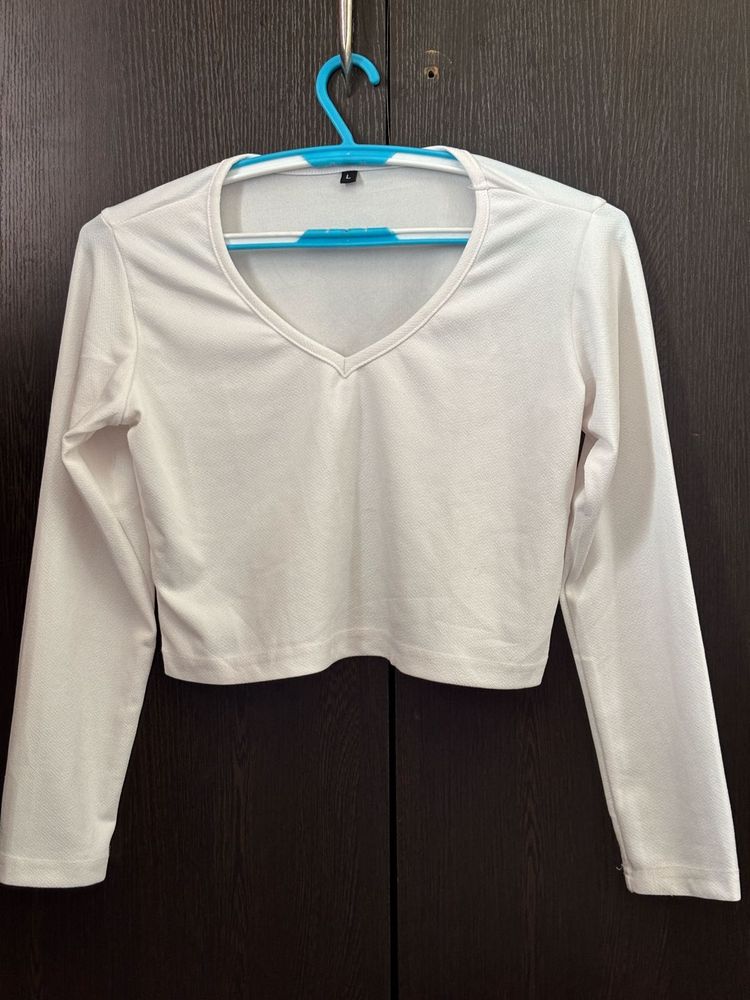 White Long Sleeve Top