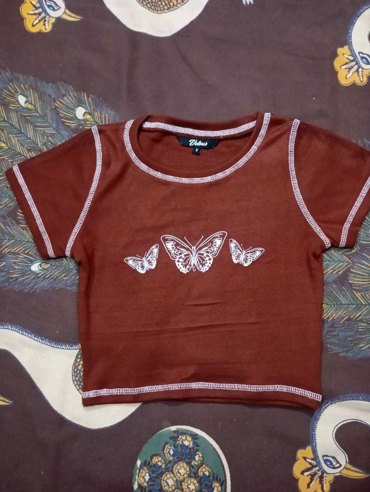 Brown Crop Top