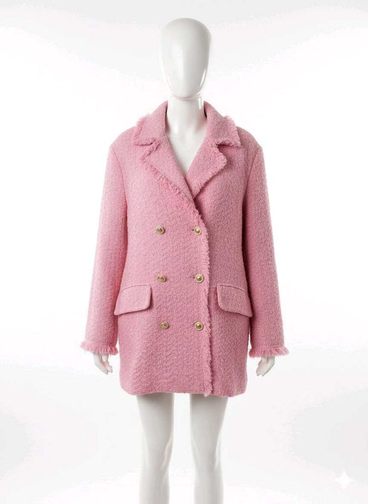 Pink Tweed Double-Breasted Coat 💕