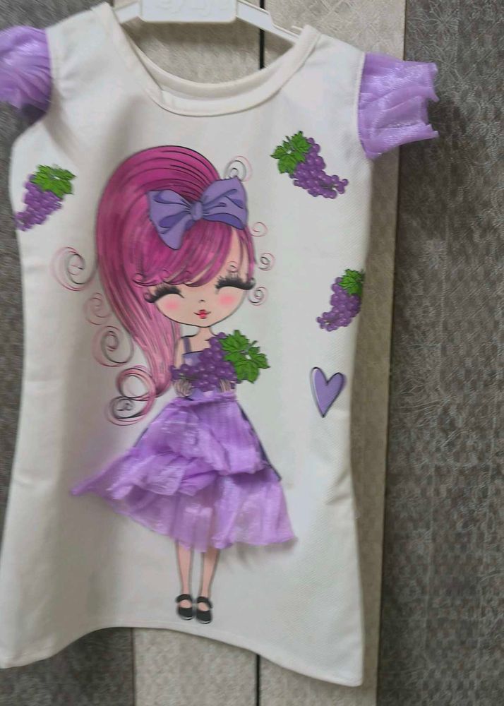 Cute Girl&#39;s Graphic Dress