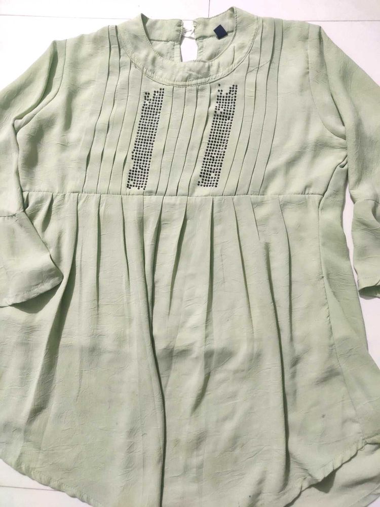 Sage Green Embellished Top