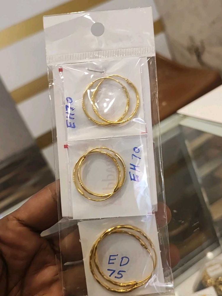 Gold Hoop Earrings Set
