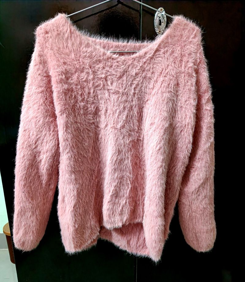 Pink Fur Comfy Sweater