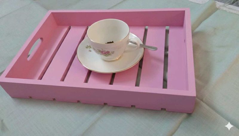 Pink Wooden Tray