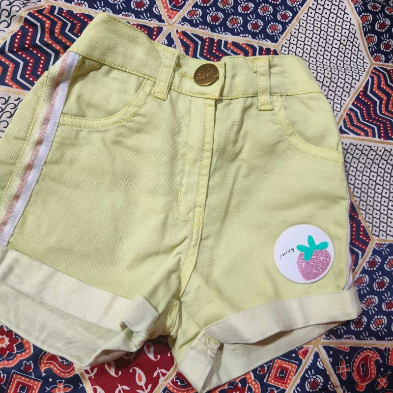 Baby Girl Yellow Shorts