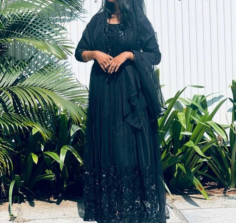 PartyWear Gown With Shawl