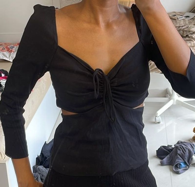 Zara Black Cutout Top