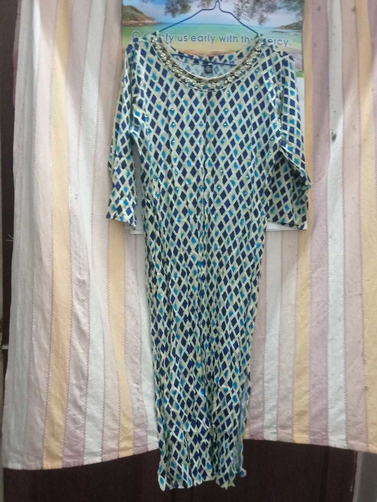 Diamond Print Maxi Dress