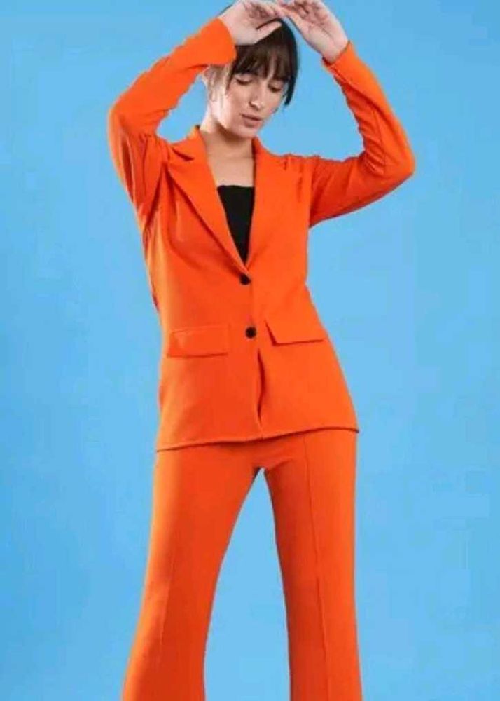 Stylish Orange Blazer Suit