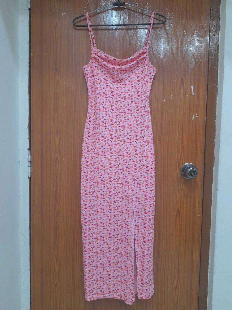 Floral Pink Midi Dress