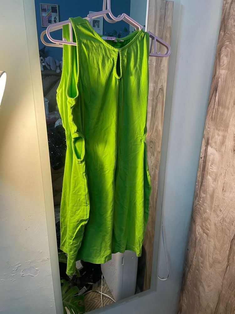 Green Cutout Mini Dress