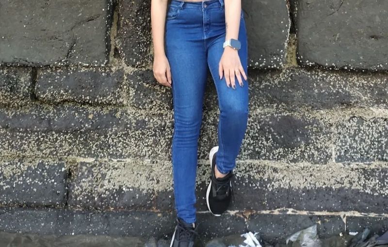 Denim Blue High Waist Skinny Jeans