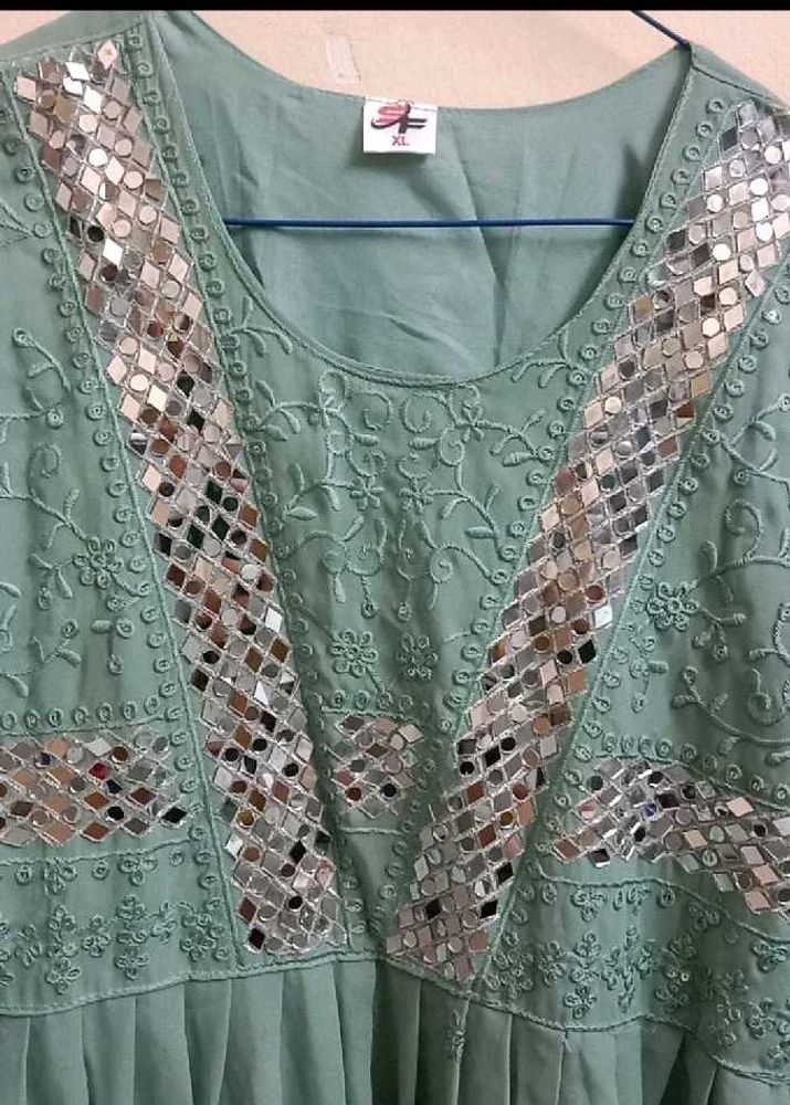 Embroidered Mirror Work Dress