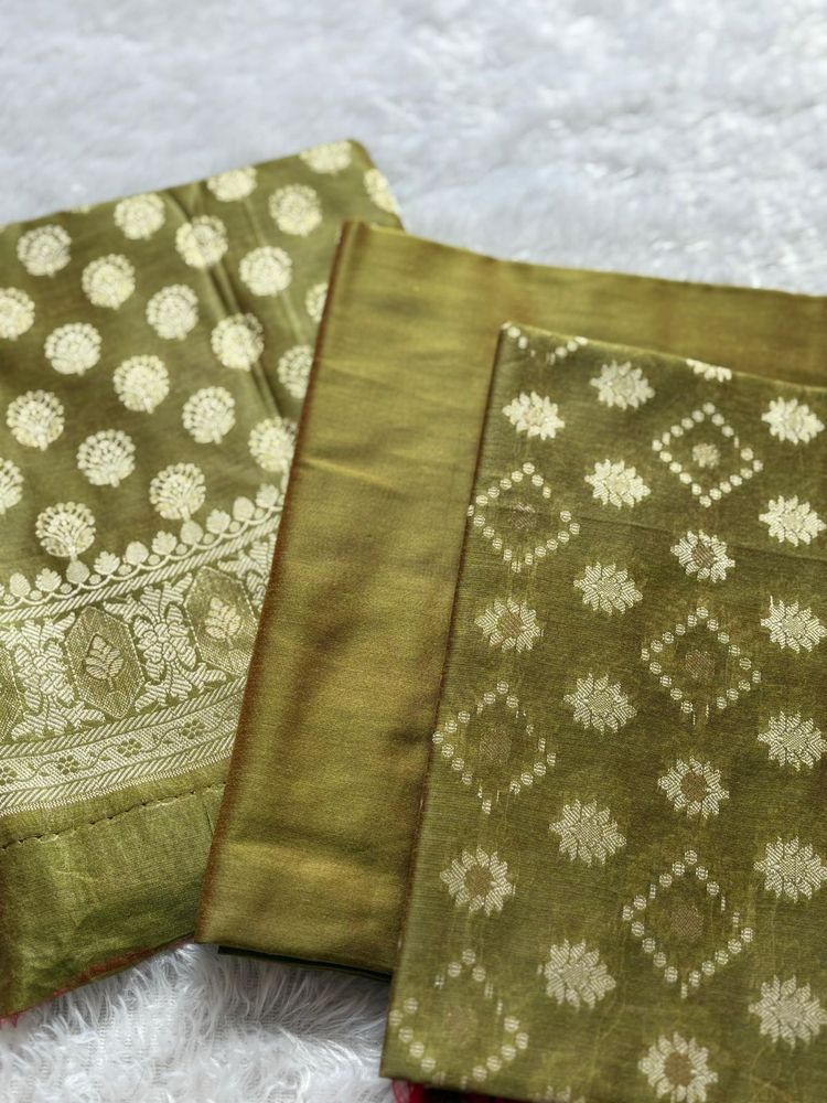 Premium Banarasi unstitched suit set with dupatta
