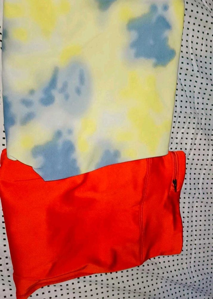 Yellow And Orange Gym Leggings Combo