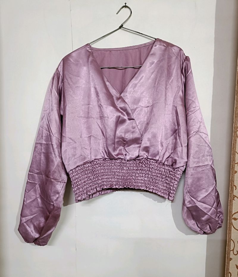 Shine Silk Party Wear Top For Women