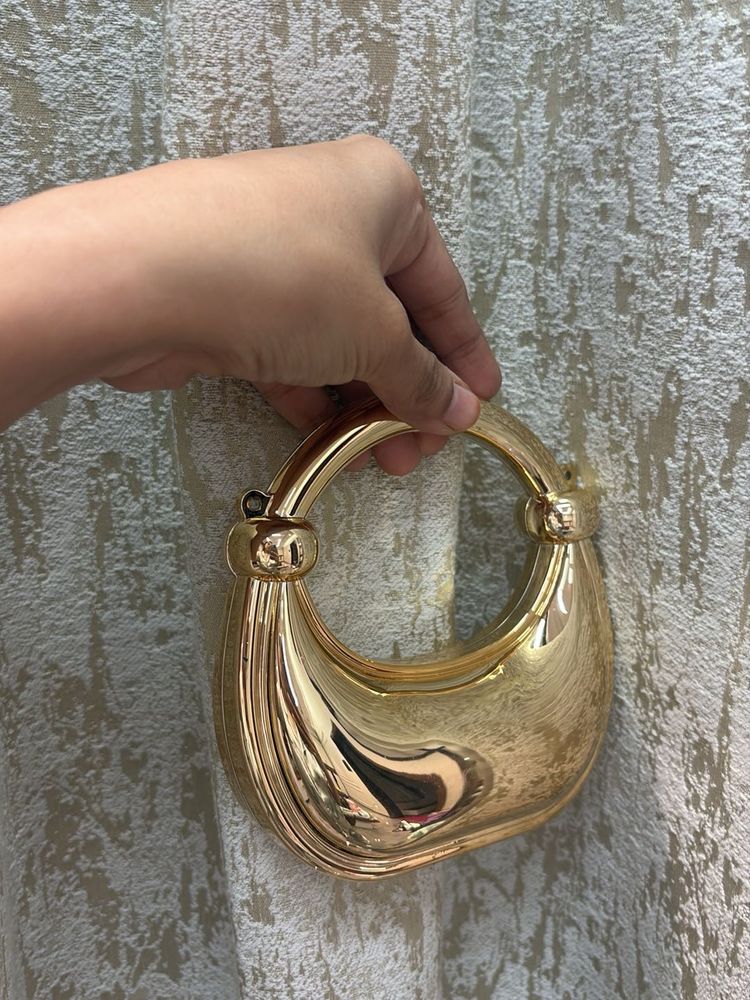 Gold Statement Handle Bag