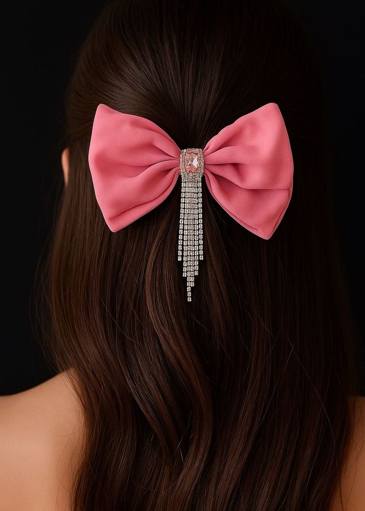 Pink Bow Hair Clip