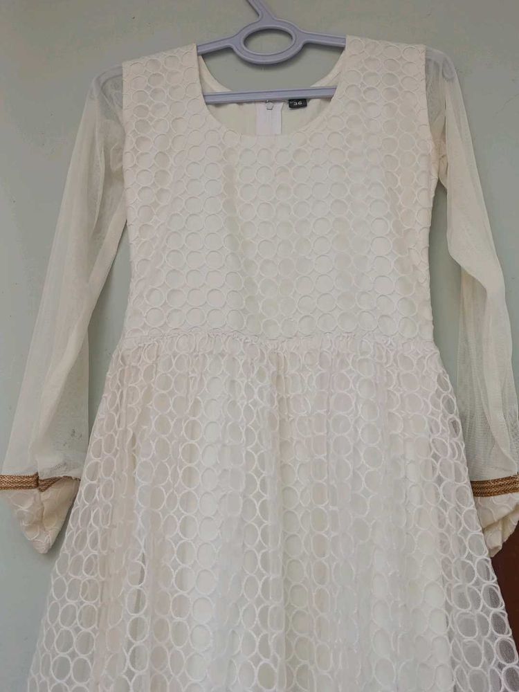 Elegant White Ethnic Gown