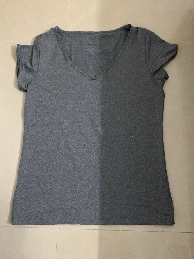 Gray V-Neck Tee