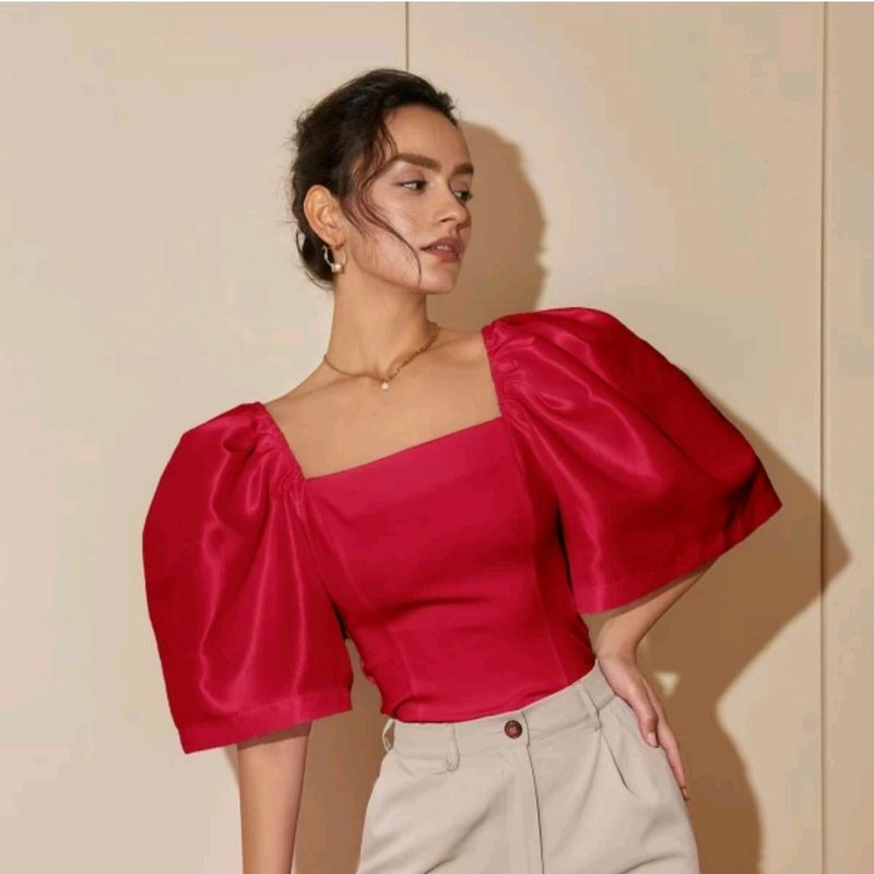Party Wear Women Red Top