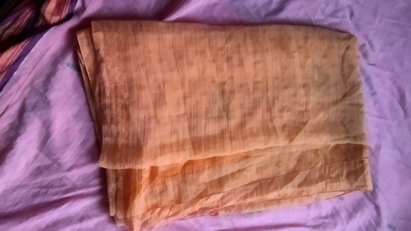 Beautiful Saree With Flowers Design