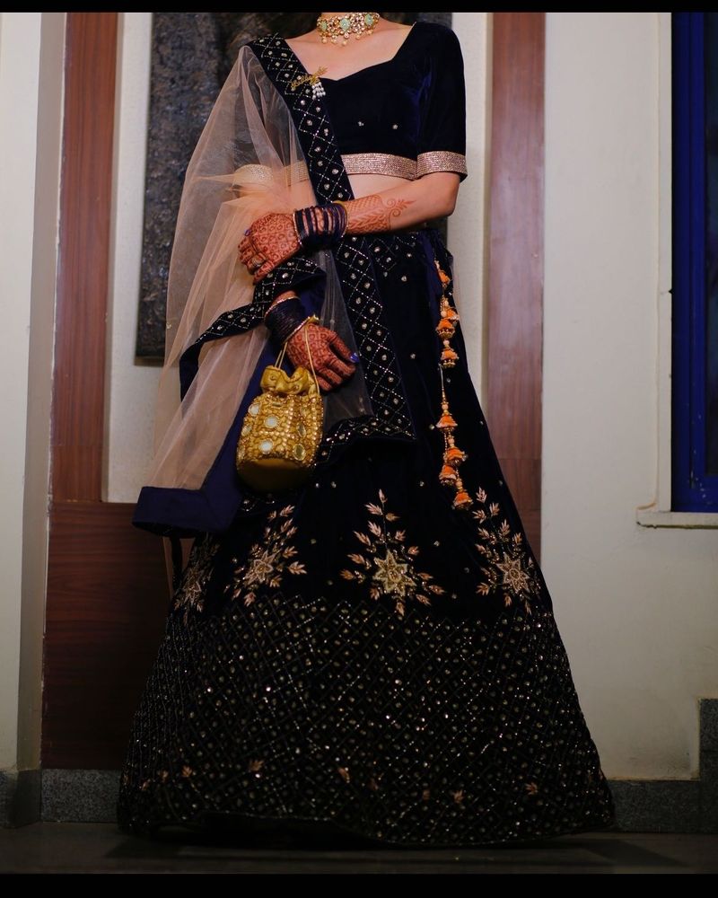 Beautiful Heavy Navy Blue Lehenga💙