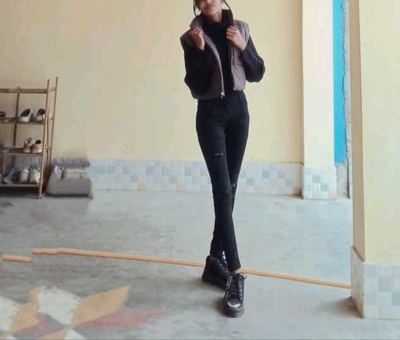 High Waist Dark Black Jeans