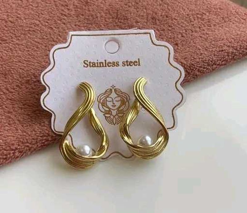 Pearl Gold Trendy Earrings