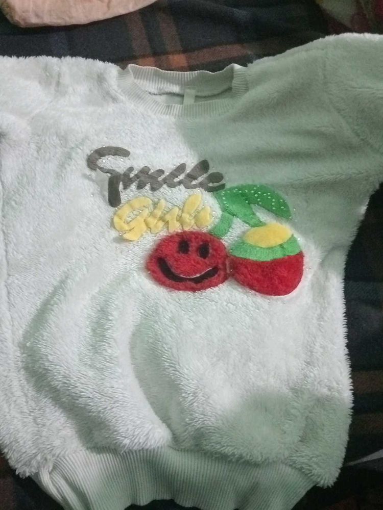 Cute &#34;Smile Girl&#34; Fuzzy Sweatshirt