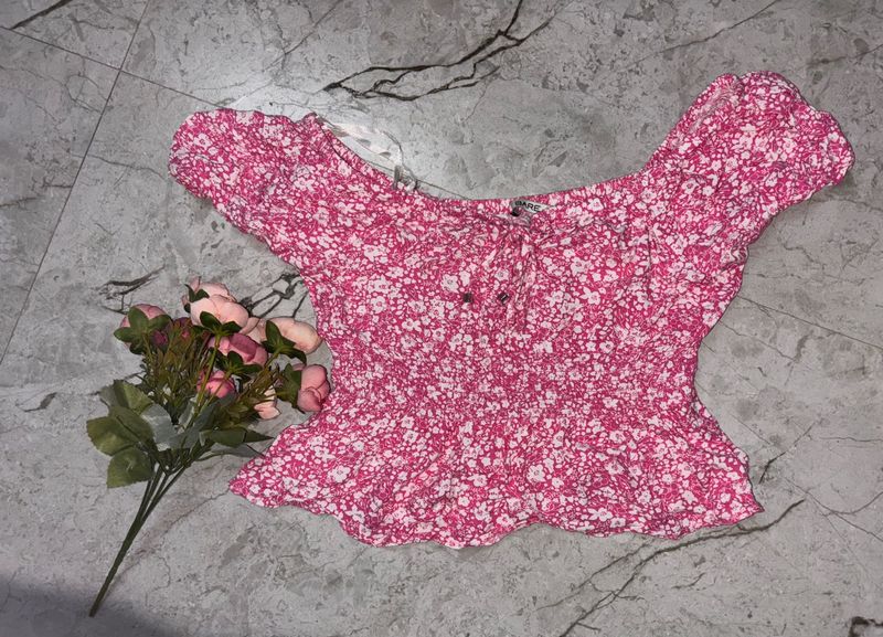 Cute Pink Floral Top