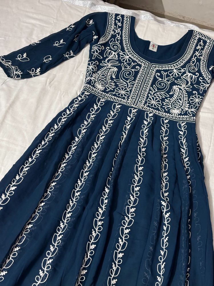 SALE GREEN CHINKANKARI ANARKALI