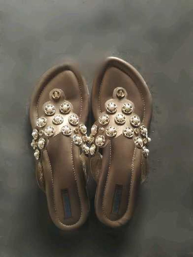 Embellished Bronze Flats