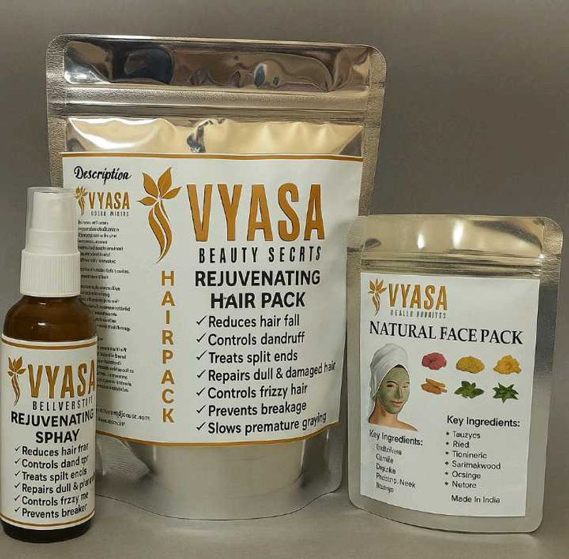 Vyasa Beauty Set: Hair &amp; Face Packs