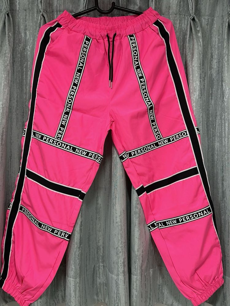 Pink Graphic Print Track Pants