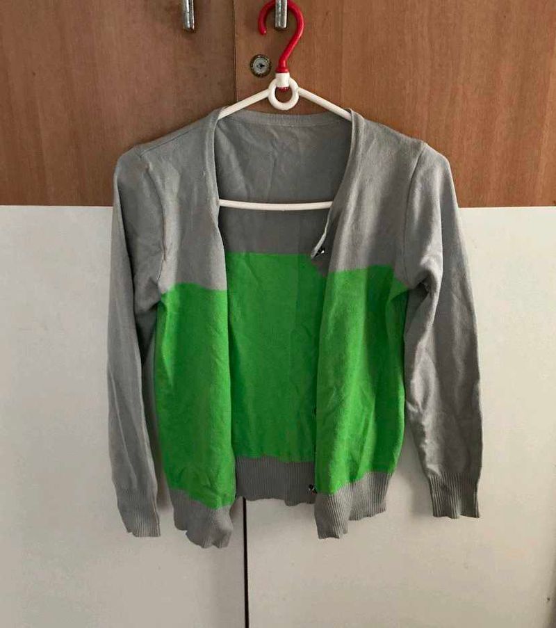 Gray &amp; Green Cardigan