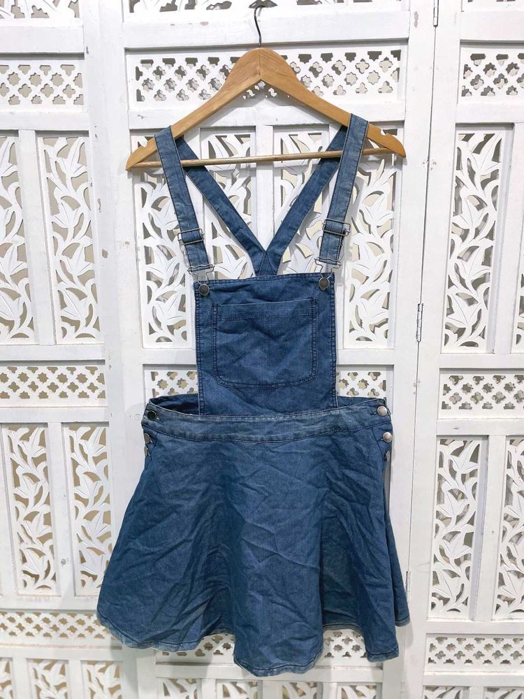 Imported Ice Denim Overall Dress B