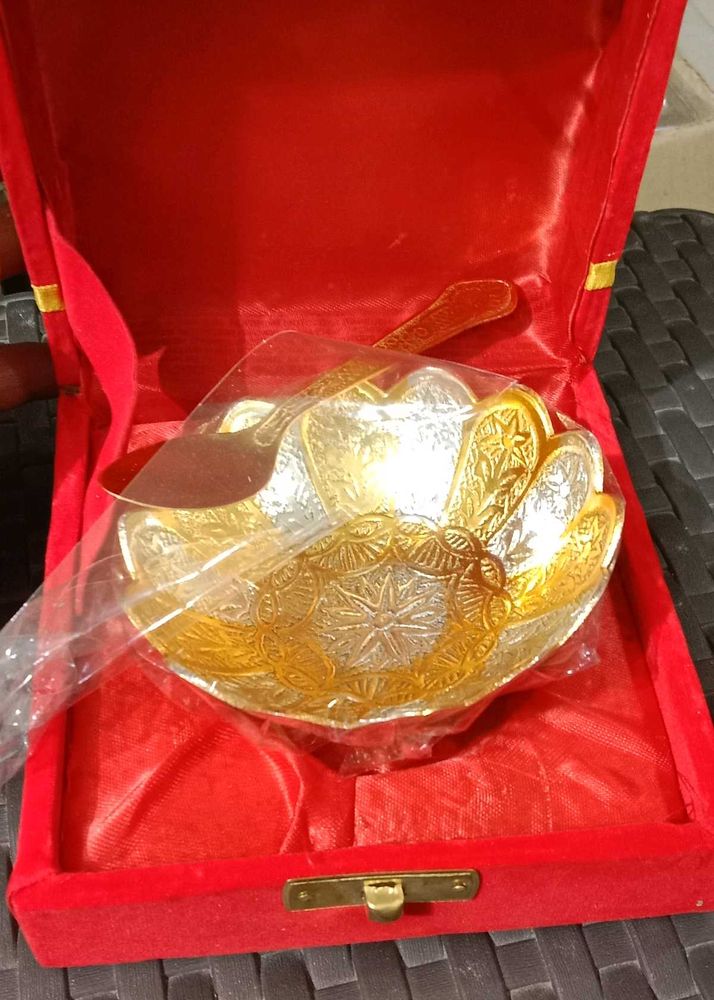 METALMASTERY Silver &amp; Gold Plated Bowl