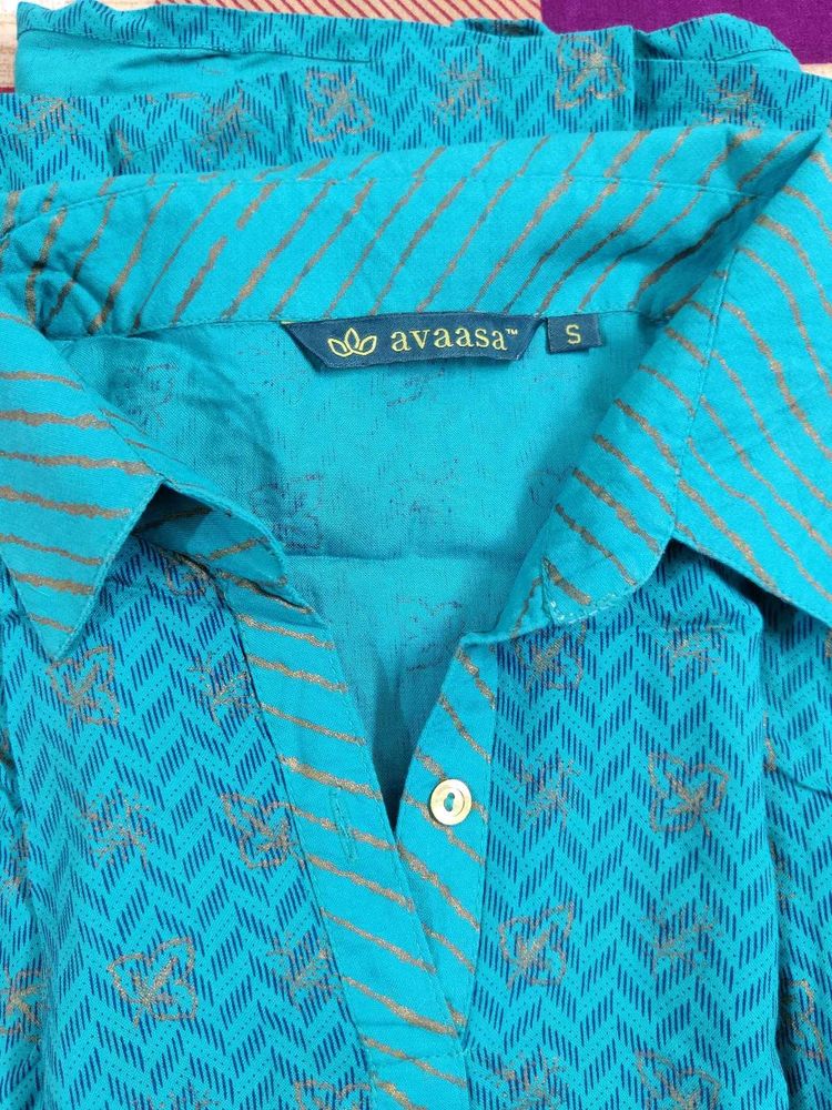 Sky Blue Kurti Sleeveless