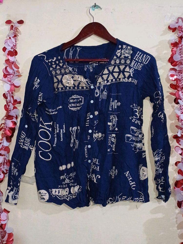 Flawless Dark Blue Shirt Top