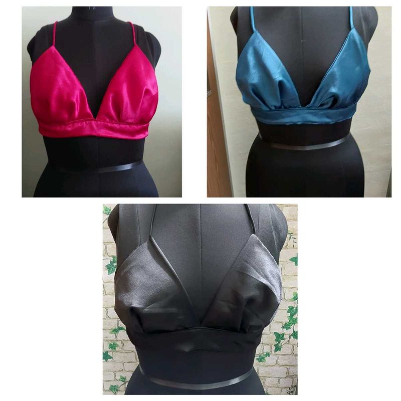 3 Combo Backless Satin Blouse