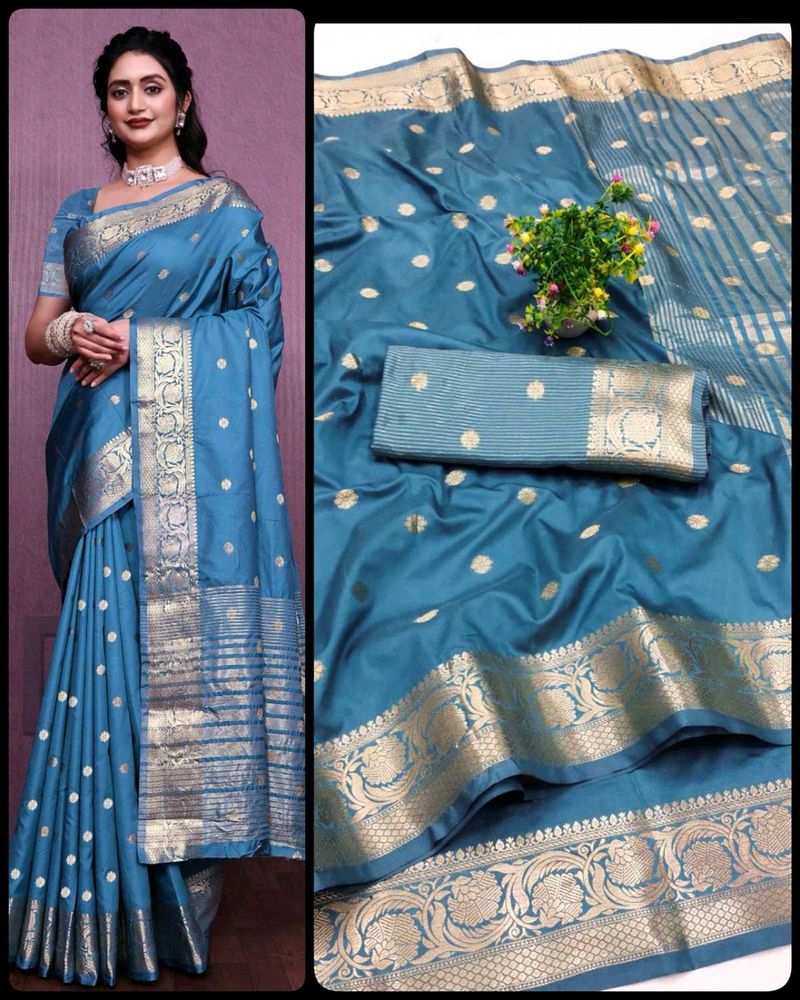 Elegant Blue Banarasi Silk Saree