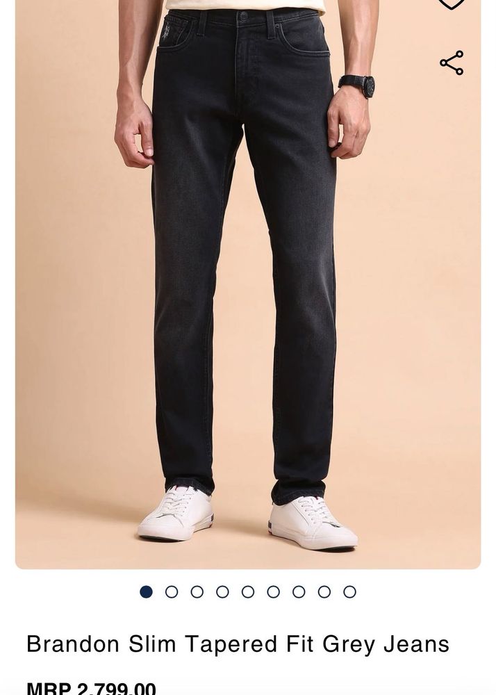 Brandon Slim Tapered Fit Grey Jeans