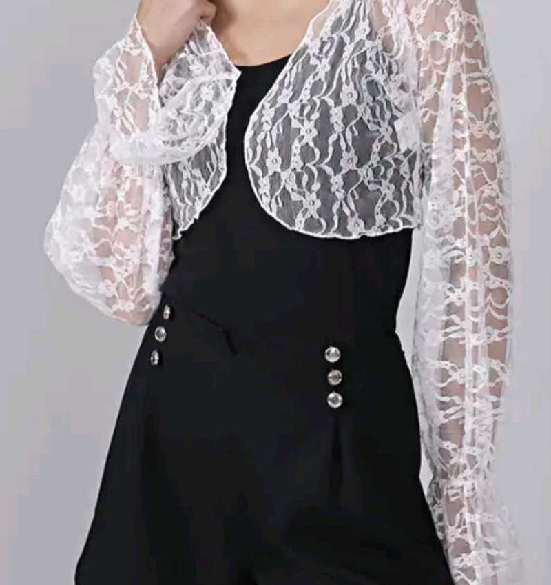 White Lace Shein Top