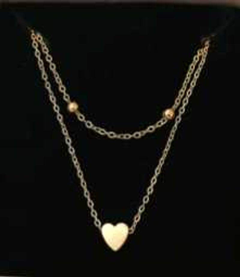 Gold Heart Layered Necklace