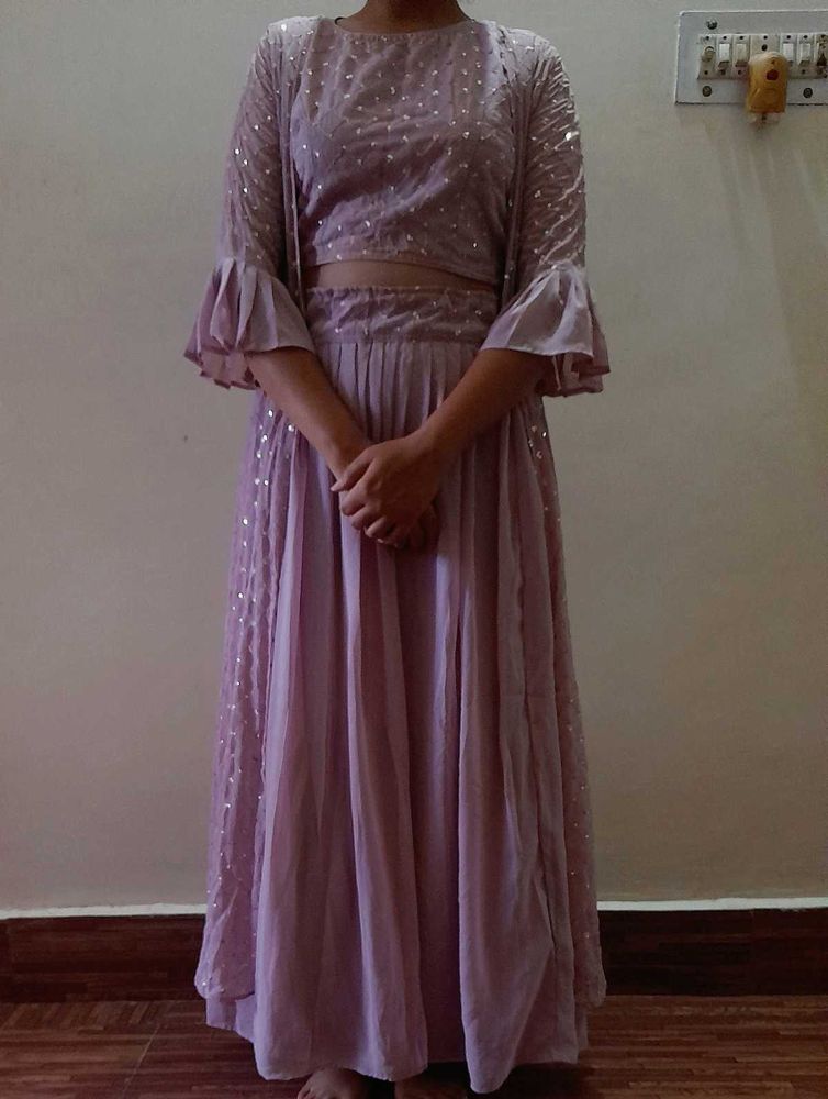 Ethnic Party Wear Crop Top Skirt Set