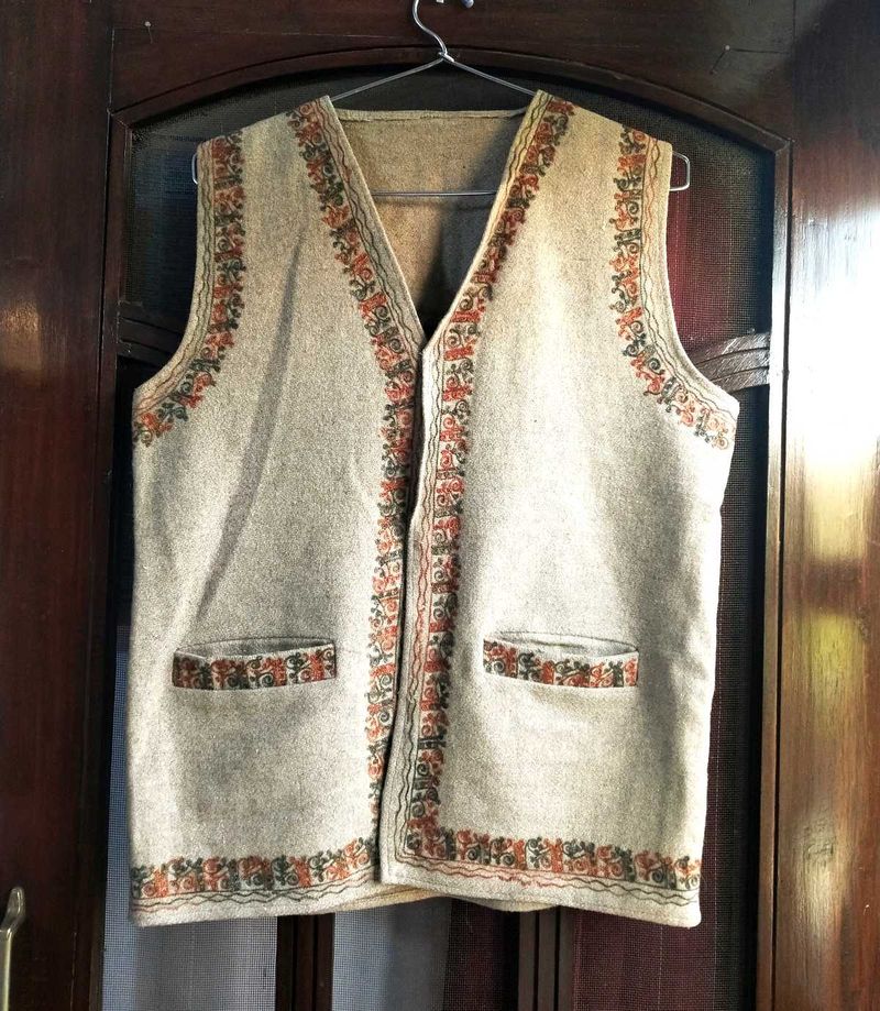 Embroidered Wool Vest