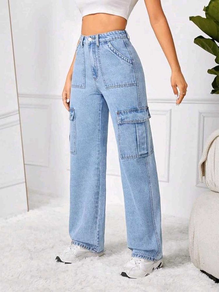 Women Cargo Jeans- New